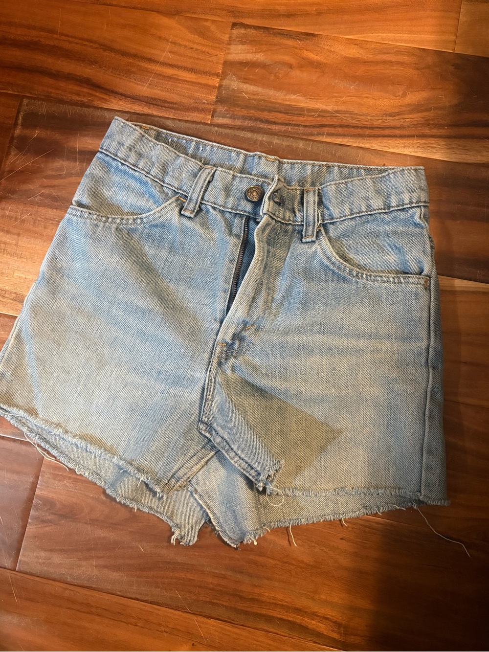 Vintage Levi’s Orange Tab DIY Denim Skirt Project Cutoff Light Wash 27 (328)